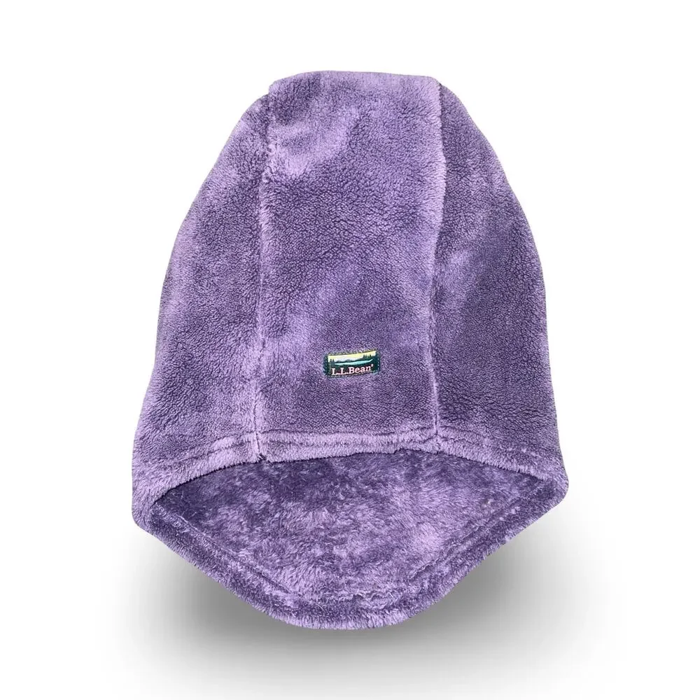 LL Bean Youth Fleece Balaclava Hood Ski Mask Purple Winter Warm Boy Girl Snow
